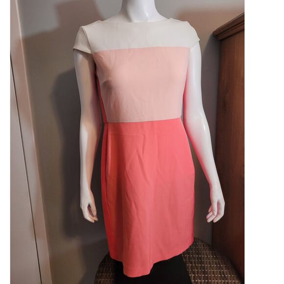 Sandra Darren Pastel Colorblock Career Dress Sz 6 Pastels Feminine Career Modest - Picture 1 of 10